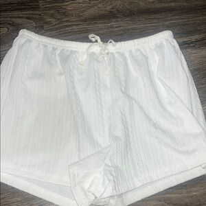SHEIN White Athletic Shorts with Drawstring